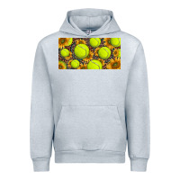 Heather Grey tennis ball with sunflower and racket  licence plato Urban Hoodie - BarkalooDesign