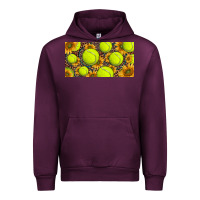 Mauve Wine tennis ball with sunflower and racket  licence plato Urban Hoodie - BarkalooDesign