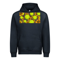 Navy tennis ball with sunflower and racket  licence plato Urban Hoodie - BarkalooDesign