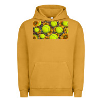 Pigment Peanut Butter tennis ball with sunflower and racket  licence plato Urban Hoodie - BarkalooDesign