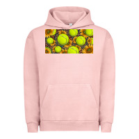 Pigment Salmon tennis ball with sunflower and racket  licence plato Urban Hoodie - BarkalooDesign