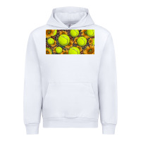 White tennis ball with sunflower and racket  licence plato Urban Hoodie - BarkalooDesign
