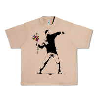 Burro banksy protester throwing flowers Urban Heavy Tee - lanVoArt