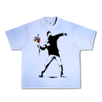 Grape Ice banksy protester throwing flowers Urban Heavy Tee - lanVoArt
