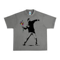 Tornado banksy protester throwing flowers Urban Heavy Tee - lanVoArt
