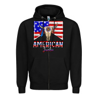Black American junkie Zipper Hoodie - CowhideDigitalArt