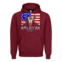 Burgundy American junkie Zipper Hoodie - CowhideDigitalArt