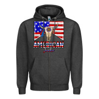 Charcoal Heather American junkie Zipper Hoodie - CowhideDigitalArt