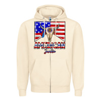 Sandshell American junkie Zipper Hoodie - CowhideDigitalArt