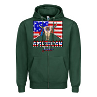Sports Green American junkie Zipper Hoodie - CowhideDigitalArt