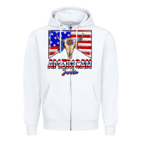 White American junkie Zipper Hoodie - CowhideDigitalArt