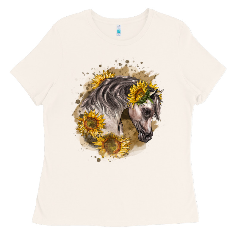 Arabian Horse With Sunflowers Ladies Tee by LillyAllenDesigns | Teevron
