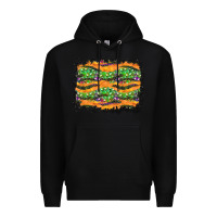 Black Halloween Skull Background Premium Hoodie - BundleAndBundleShop