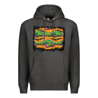 Charcoal Heather Halloween Skull Background Premium Hoodie - BundleAndBundleShop