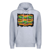 Heather Grey Halloween Skull Background Premium Hoodie - BundleAndBundleShop