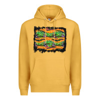 Mustard Halloween Skull Background Premium Hoodie - BundleAndBundleShop
