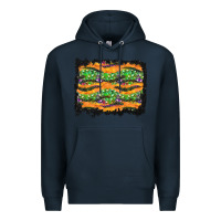 Navy Halloween Skull Background Premium Hoodie - BundleAndBundleShop