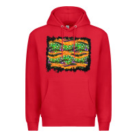 Red Halloween Skull Background Premium Hoodie - BundleAndBundleShop