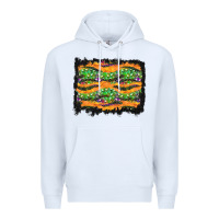 White Halloween Skull Background Premium Hoodie - BundleAndBundleShop