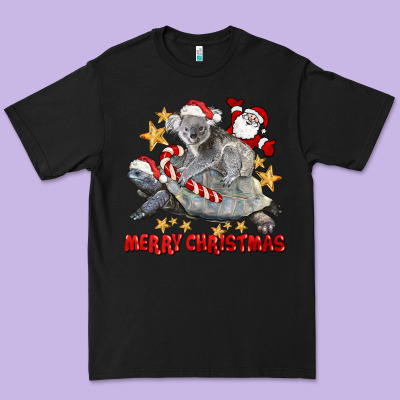Merry Christmas Tortoise And Koala Premium Tee Designed By Lillyallendesigns