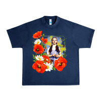Navy dorothy poppies Urban Heavy Tee - lanVoArt