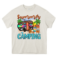 Cream summer camping Heavy Core Tee - JahusDesignShop