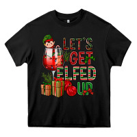 Black Let's Get Elfed Up Christmas Heavy Core Tee - BundleAndBundleShop