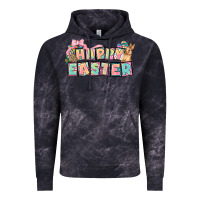 Cloud Black Happy Easter plate letters Easter Day Vintage Hoodie - HowdyJamesFarm