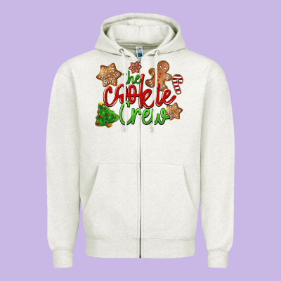 The Cookie Crew Christmas Zipper Hoodie Designed By Lillyallendesigns