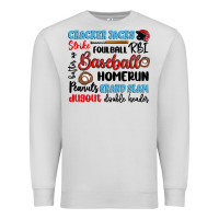 Dove Grey baseball typography words Premium Sweatshirt - Artiststas