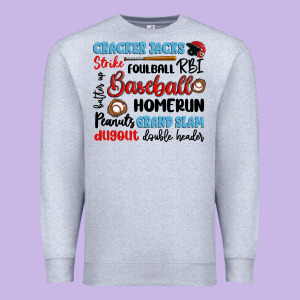 Baseball Typography Words Premium Sweatshirt Designed By Artiststas