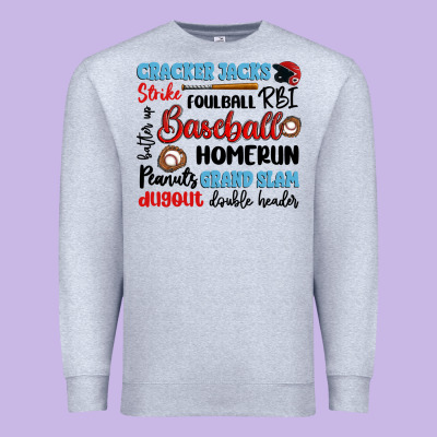 Baseball Typography Words Premium Sweatshirt Designed By Artiststas