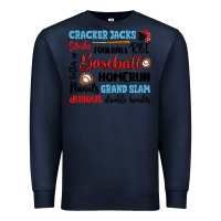 Navy baseball typography words Premium Sweatshirt - Artiststas