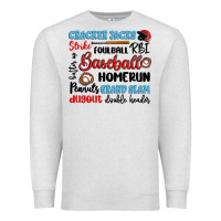 Oatmeal Heather baseball typography words Premium Sweatshirt - Artiststas
