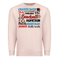 Pale Pink baseball typography words Premium Sweatshirt - Artiststas