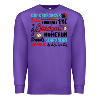 Purple baseball typography words Premium Sweatshirt - Artiststas