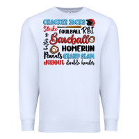 White baseball typography words Premium Sweatshirt - Artiststas