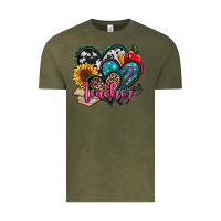 Vintage Olive teacher hearts Vintage Tee - Jasminsmagicworld