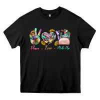 Black Peace Love Make Up Heavy Core Tee - BundleAndBundleShop