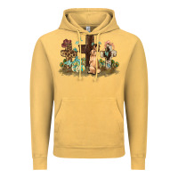 Vintage Mustard Western rabbit bunny with crosses Easter Day Vintage Hoodie - HowdyJamesFarm