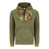 Vintage Olive Western rabbit bunny with crosses Easter Day Vintage Hoodie - HowdyJamesFarm
