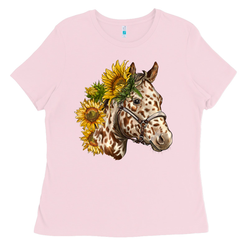 Appaloosa Horse With Sunflowers Ladies Tee by LillyAllenDesigns | Teevron