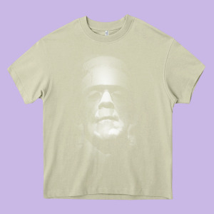 Frankenstein Monster Boris Karloff Face Heavy Core Tee Designed By Lanvoart