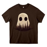 Chocolate Brown forrest ghost Heavy Core Tee - lanVoArt