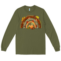 Army Green fall rainbow Long Sleeve Tee - CowGirlArtShop