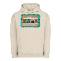 Pigment French Oak western turquoise's mama background Urban Hoodie - BarkalooDesign