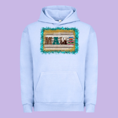 Western Turquoise's Mama Background Urban Hoodie Designed By Barkaloodesign
