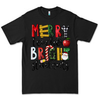 Black Merry Teacher Bright Students Christmas Premium Tee - LillyAllenDesigns