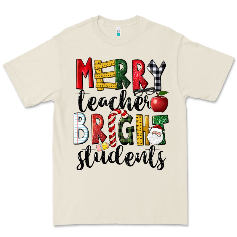 Merry Teacher Bright Students Christmas Premium Tee by LillyAllenDesigns | Teevron