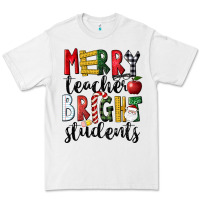 White Merry Teacher Bright Students Christmas Premium Tee - LillyAllenDesigns